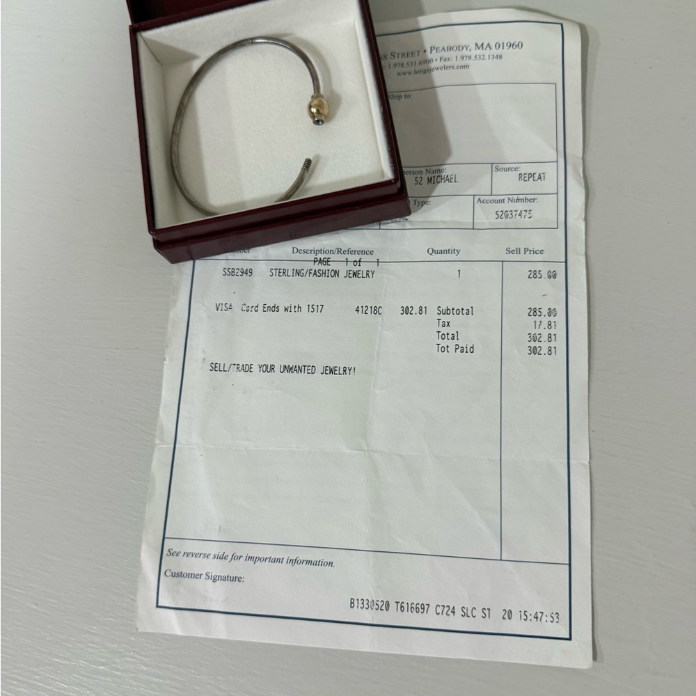Silver Bracelet with Gold Accent